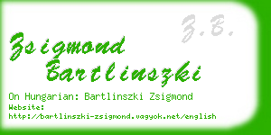 zsigmond bartlinszki business card